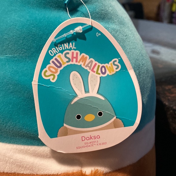 NWT 12” Daksa the Duck Wearing Bunny Ears Squishmallow — Easter Collection - Picture 2 of 6